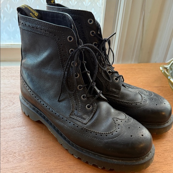 Dr. Martens Black Brogue Fitzroy Men's Boots - Picture 2 of 7